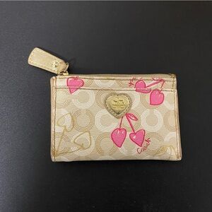 Coach Waverly Cherry hearts mini Wallet Pouch